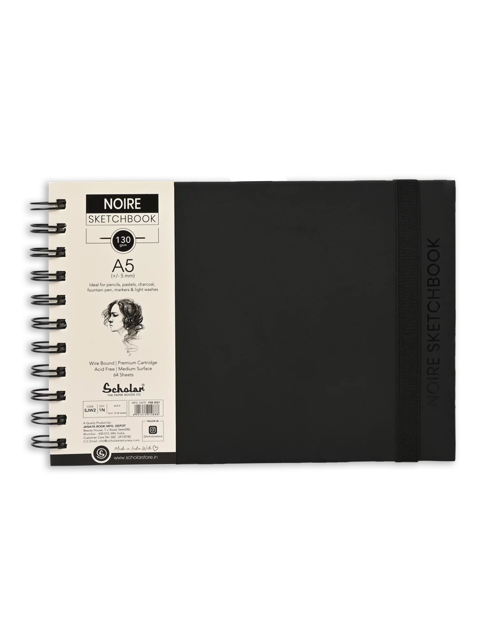 130 GSM  NOIRE SKETCH BOOK (64 SHEETS) (SJW)