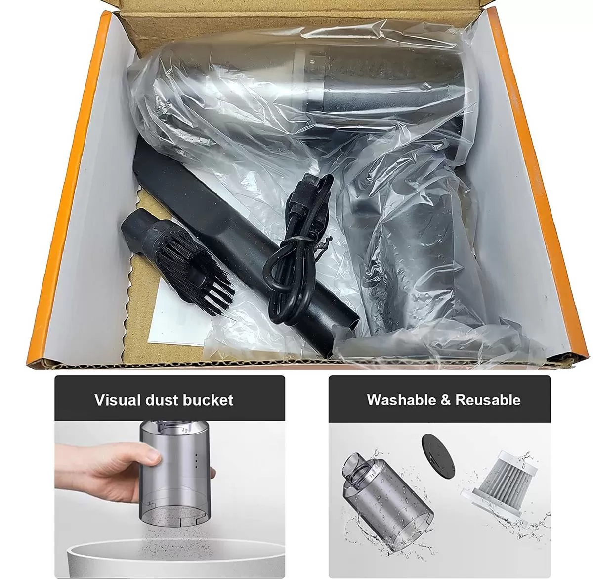 2in1 Portable Mini Home and Car Vacuum Cleanee