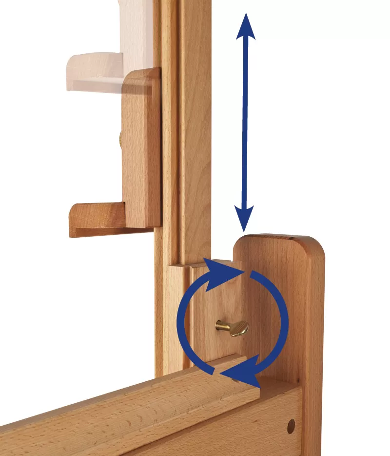 STUDIO EASEL DOUBLE MAST WITH CRANK FOR ELEVATION & INCLINATION