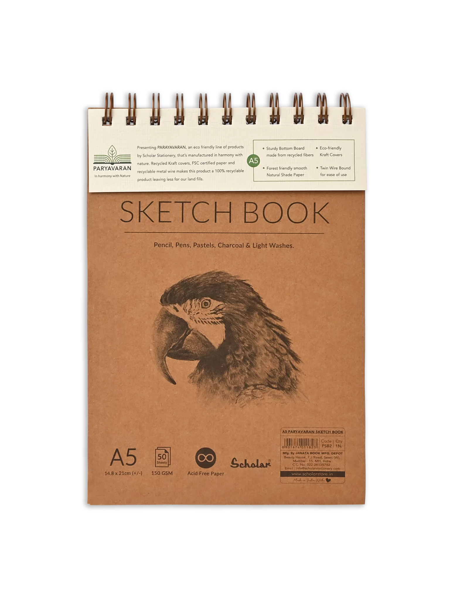 150 GSM PARYAVARAN SKETCH BOOK (PSB) 50 SHEET