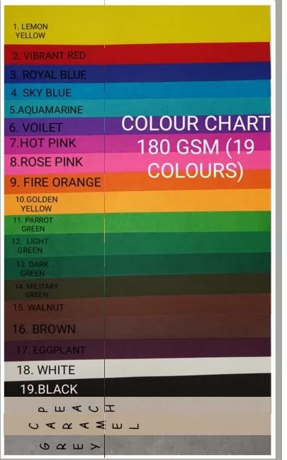 COLOUR CHART PAPER (180GSM)