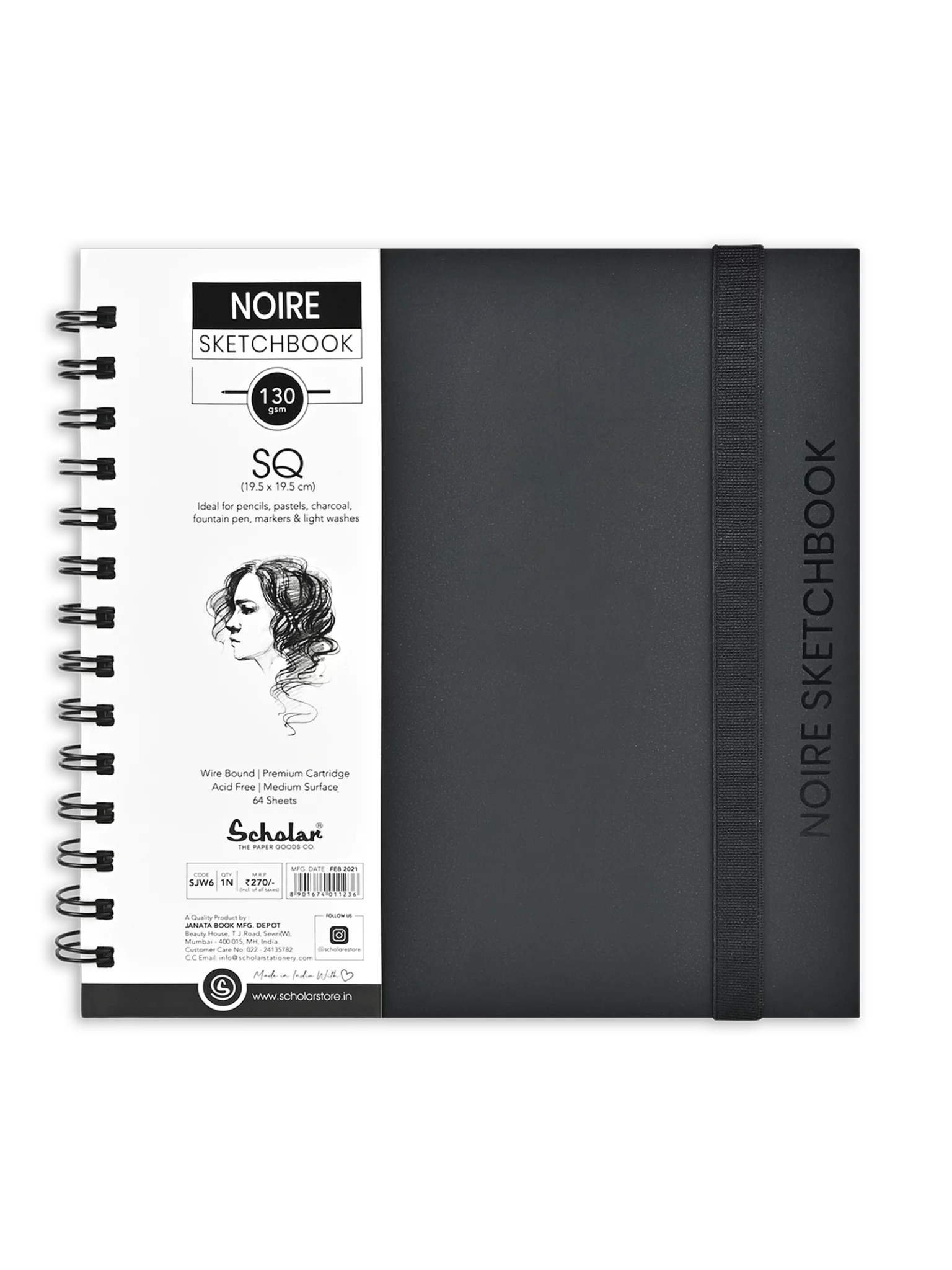 130 GSM  NOIRE SKETCH BOOK (64 SHEETS) (SJW)