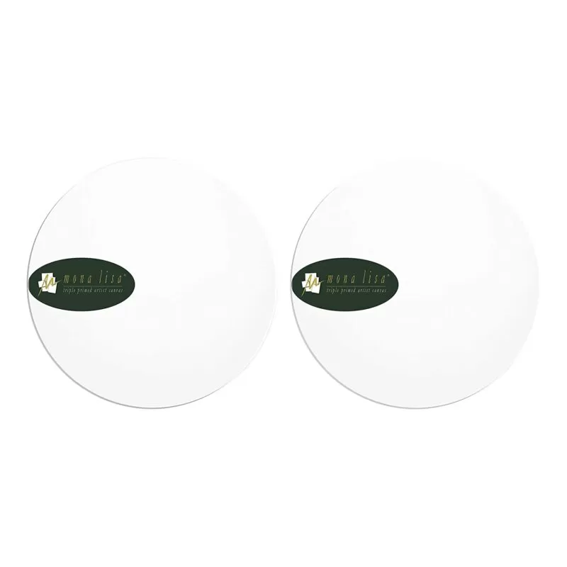 ROUND WHITE STRETCHED CANVAS