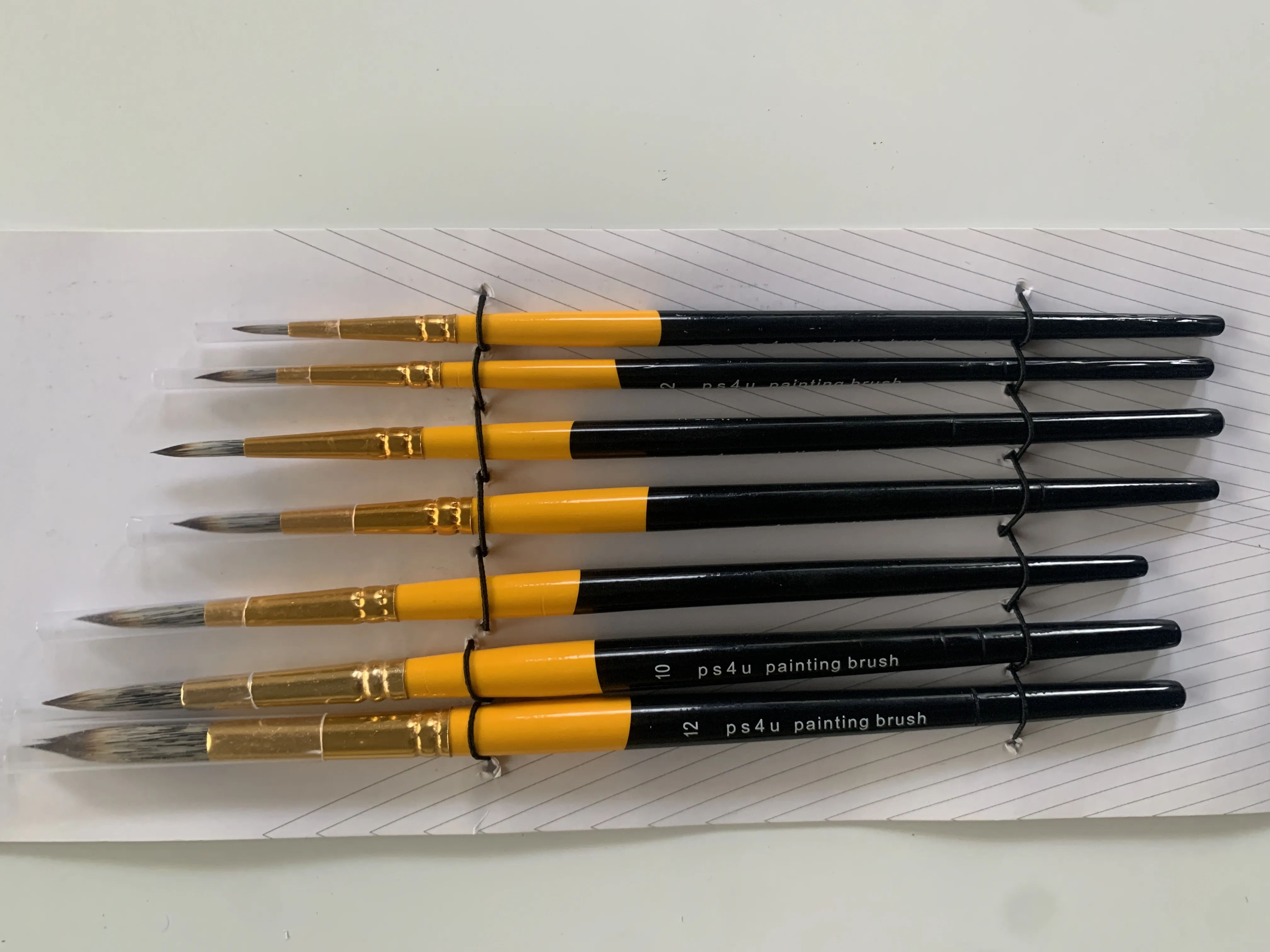 PS4U BRUSH ROUND SET OF 7 WITH SYNTHETIC HAIR FOR WATER COLOUR , ACRYLIC