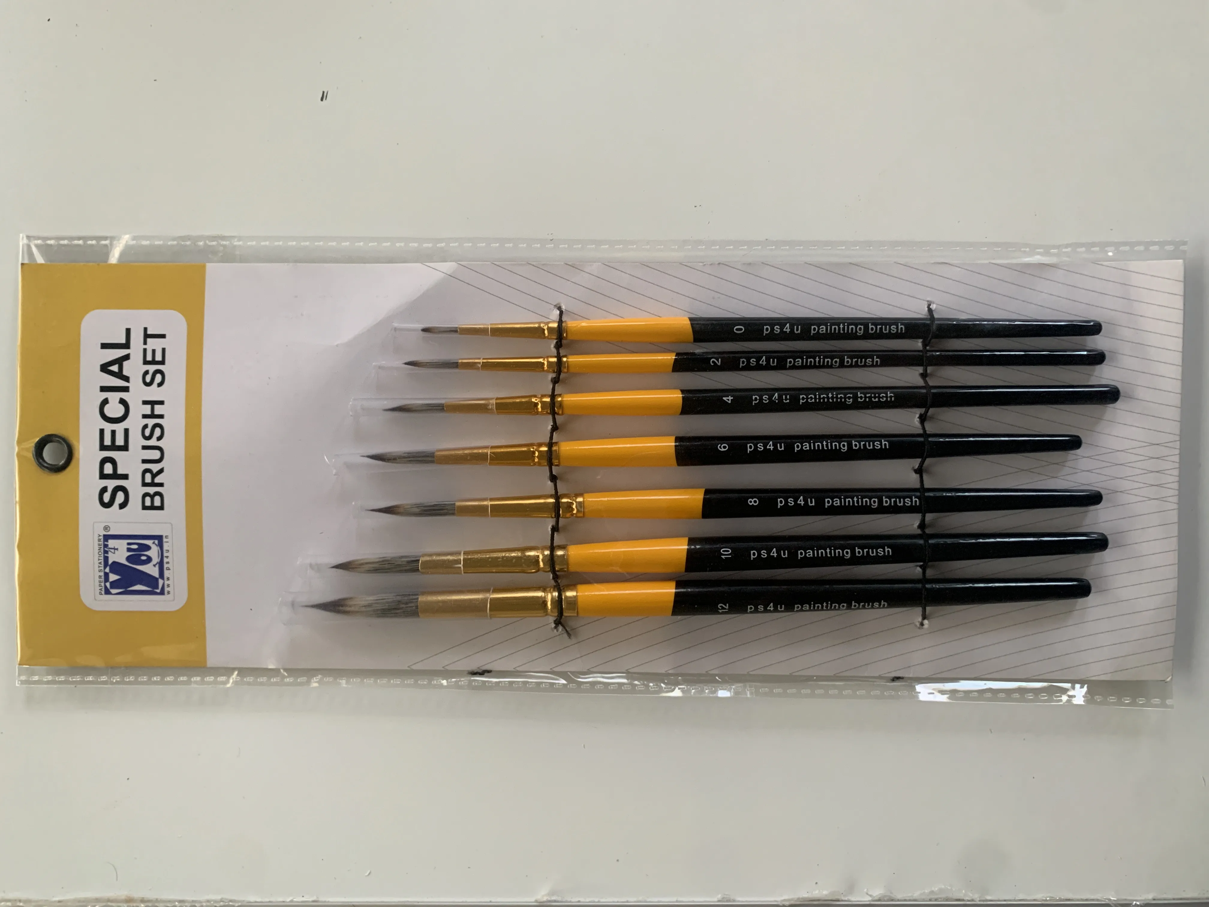 PS4U BRUSH ROUND SET OF 7 WITH SYNTHETIC HAIR FOR WATER COLOUR , ACRYLIC