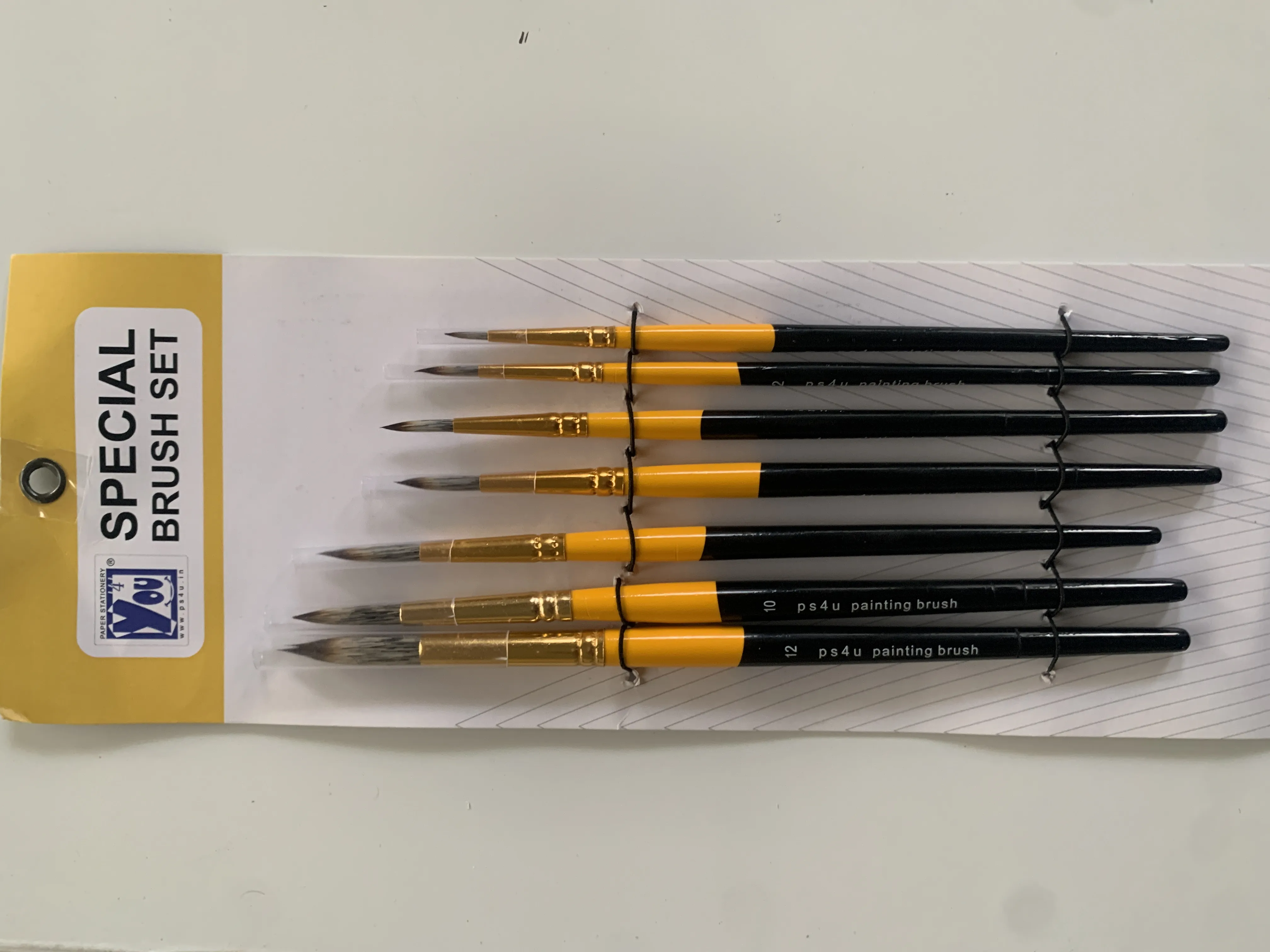 PS4U BRUSH ROUND SET OF 7 WITH SYNTHETIC HAIR FOR WATER COLOUR , ACRYLIC