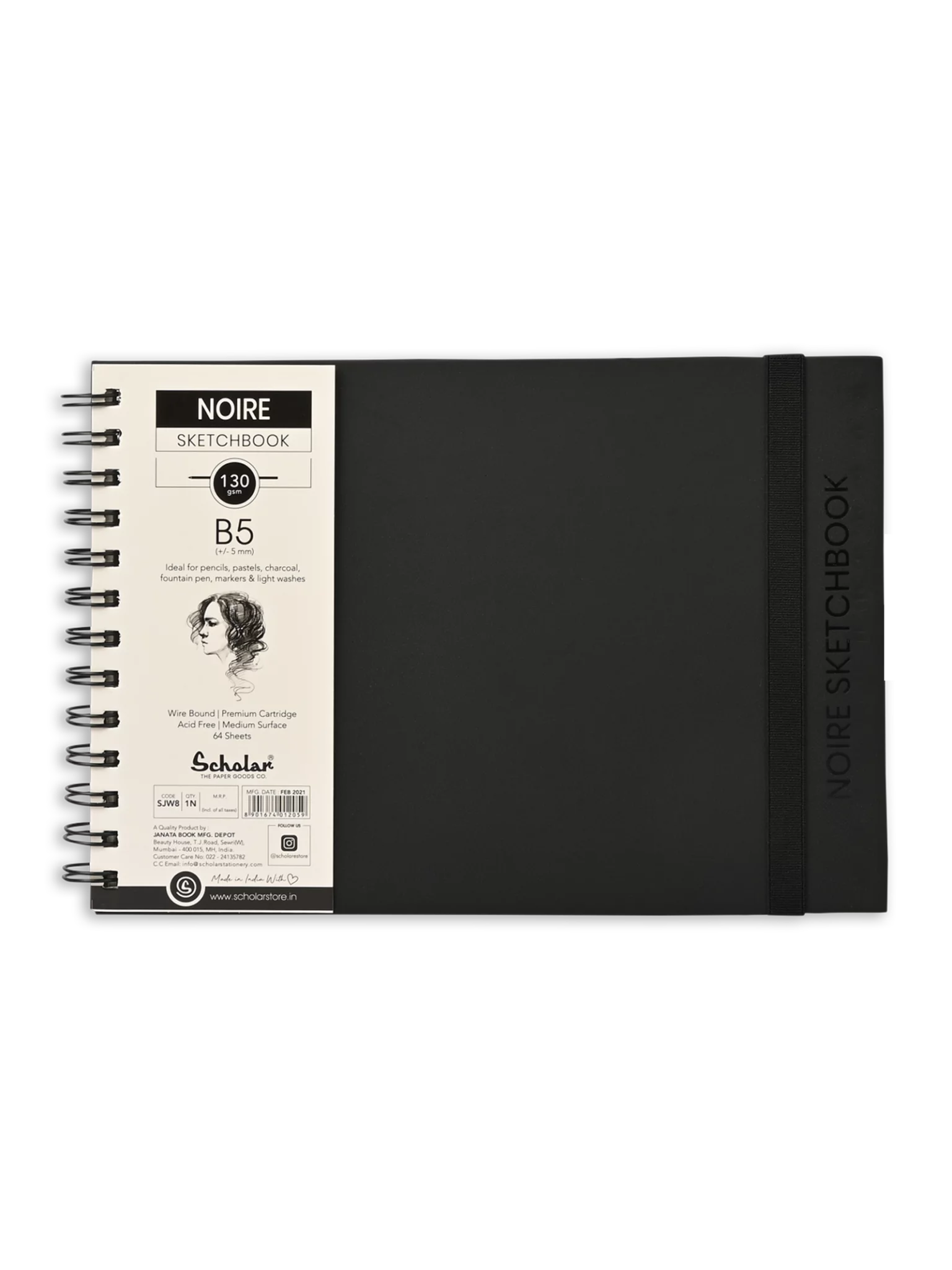 130 GSM  NOIRE SKETCH BOOK (64 SHEETS) (SJW)