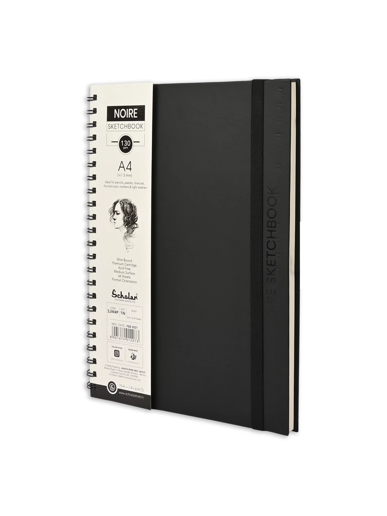 130 GSM  NOIRE SKETCH BOOK (64 SHEETS) (SJW)